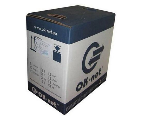 Кабель мережевий OK-Net UTP cat.5e 305м (U/UTP-cat.5Е) (КПВ-ВП (350) 4*2*0,50)