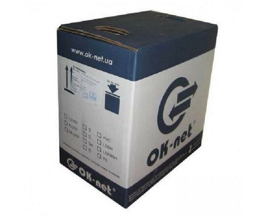 Кабель мережевий OK-Net UTP 305м Cat.6 4х2х0,54 Outdoor (КПП-ВП (250) 4х2х0,54), зображення 2 Кабель мережевий OK-Net UTP 305м Cat.6 4х2х0,54 Outdoor (КПП-ВП (250) 4х2х0,54), зображення 2