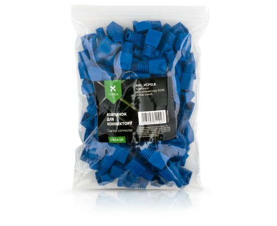Колпачок коннектора Vinga RJ45 blue (VCPSLB)