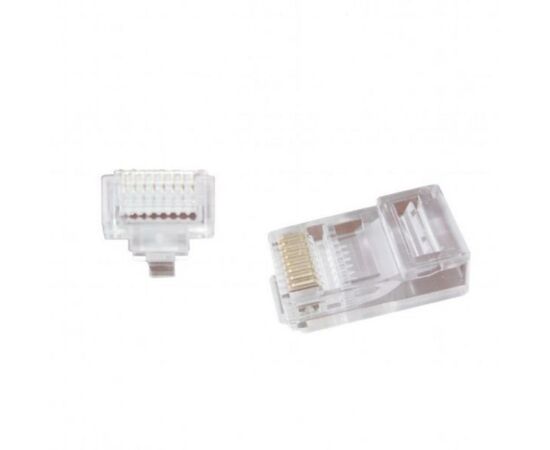 Конектор Cablexpert RJ45 cat.5e UTP 8P8C (сквозное отв., позолоч. конт.) 10 шт (LC-PTU-01/10), зображення 2 Конектор Cablexpert RJ45 cat.5e UTP 8P8C (сквозное отв., позолоч. конт.) 10 шт (LC-PTU-01/10), зображення 2