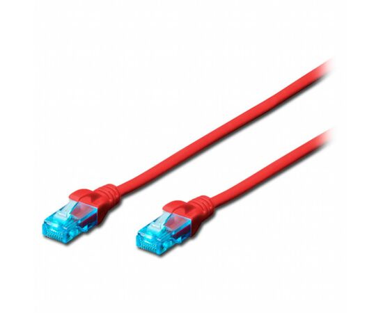 Патч-корд 1м, UTP, cat.5e, AWG 26/7, CCA, PVC, red Digitus (DK-1512-010/R)