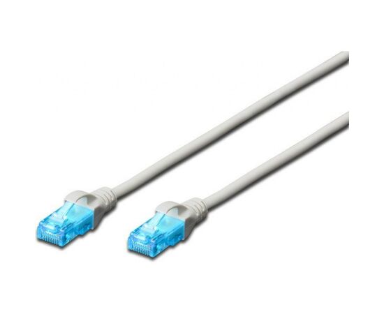 Патч-корд 10м, UTP, cat.5e, AWG 26/7, CCA, PVC, grey Digitus (DK-1512-100)