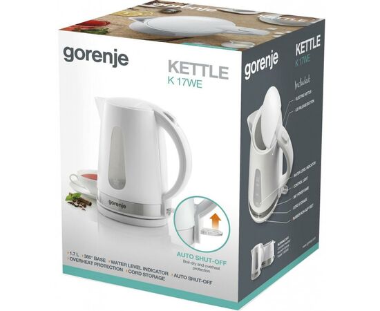 Электрочайник Gorenje K17WE, изображение 3 Электрочайник Gorenje K17WE, изображение 3