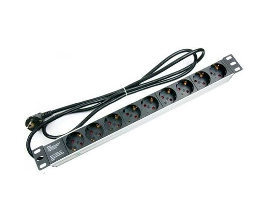 Силовий блок Hypernet 19" 9 розеток, без выкл., 220В, 16А (SPP9-E)