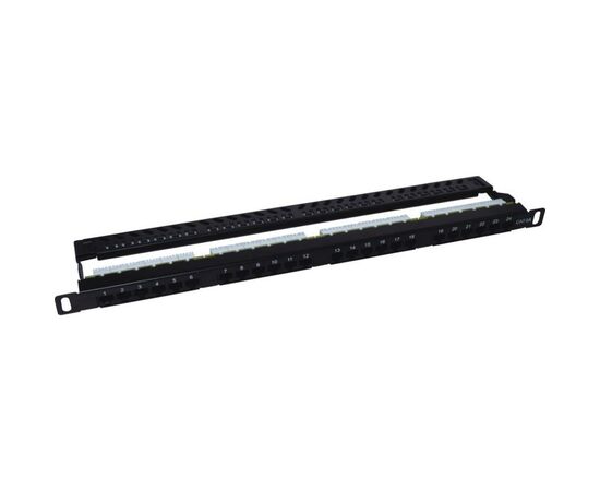 Патч-панель 19" 24xRJ-45 STP cat.5e, 0.5U, with cable organizer Molex (KD-PP41-STP-C5e-24P-0.5U)