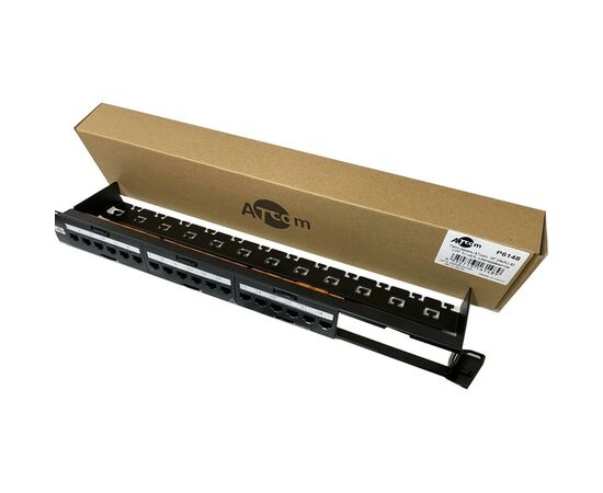 Патч-панель 19" 24хRJ-45 UTP 1U cat.6, в сборе з Keystone, Organizer Atcom (P6148)