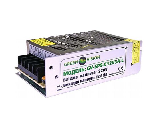 Блок питания для систем видеонаблюдения Greenvision GV-SPS-C 12V3A-L (3447)