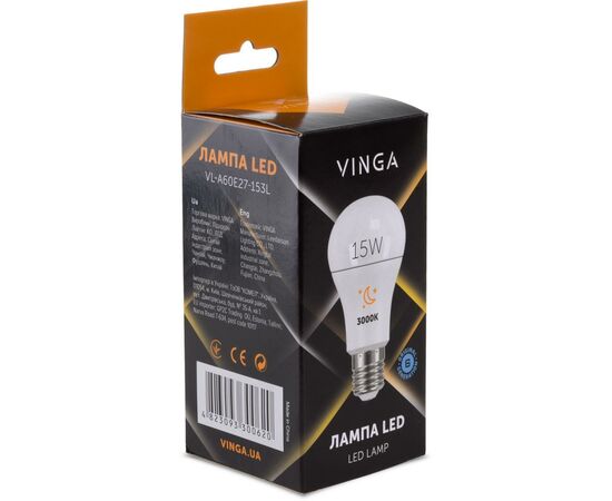 Лампочка Vinga VL-A60E27-153L, изображение 2 Лампочка Vinga VL-A60E27-153L, изображение 2