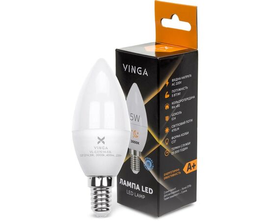 Лампочка Vinga VL-C37E14-53L