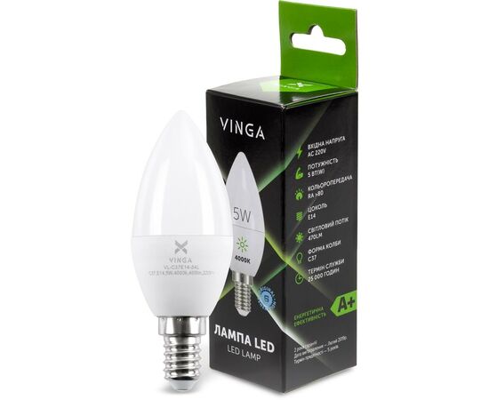 Лампочка Vinga VL-C37E14-54L