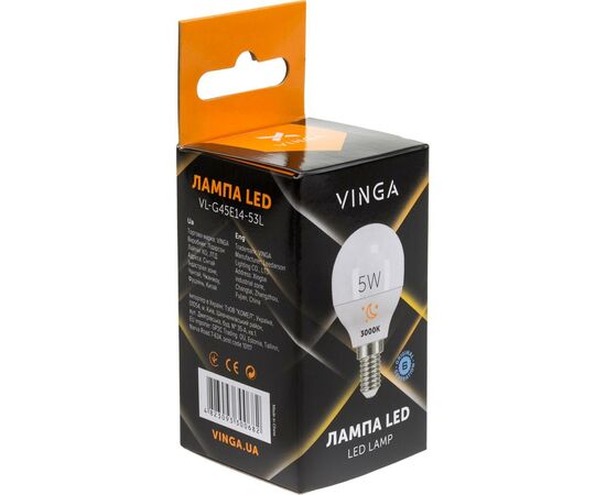 Лампочка Vinga VL-G45E14-53L, изображение 2