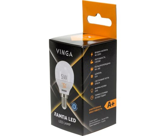 Лампочка Vinga VL-G45E14-53L, изображение 4