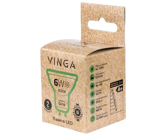 Лампочка Vinga VL-MR16GU10-64L-220, изображение 4