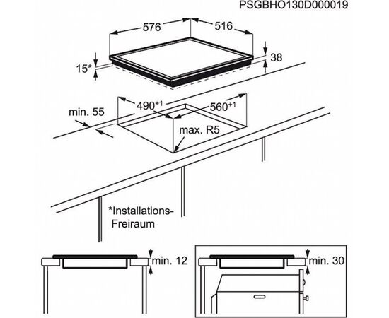 Варочная поверхность Electrolux EHF 9654 7XK (EHF96547XK), изображение 2