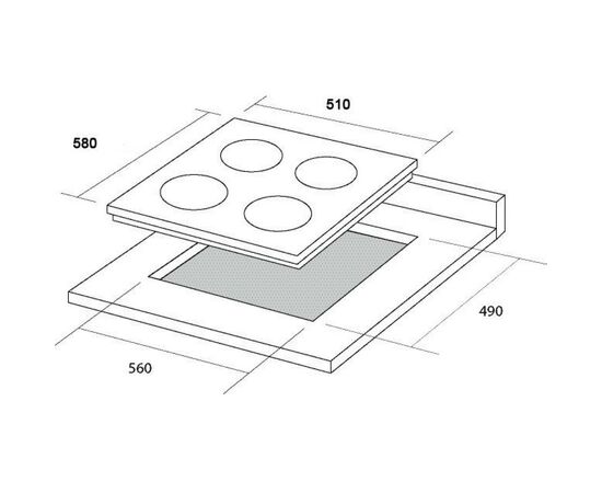 Варочна поверхня Borgio 6741/17 I (Ivory Rustic), зображення 2 Варочна поверхня Borgio 6741/17 I (Ivory Rustic), зображення 2