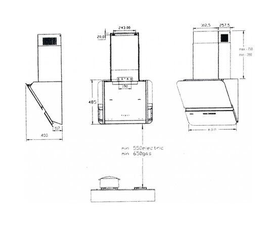 Вытяжка кухонная Borgio RNT-LX 60 ivory SU, изображение 2 Вытяжка кухонная Borgio RNT-LX 60 ivory SU, изображение 2