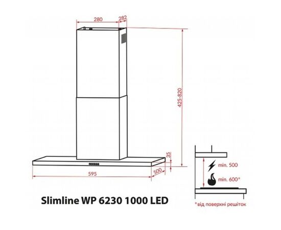 Вытяжка кухонная Weilor Slimline WP 6230 BL 1000 LED, изображение 10 Вытяжка кухонная Weilor Slimline WP 6230 BL 1000 LED, изображение 10