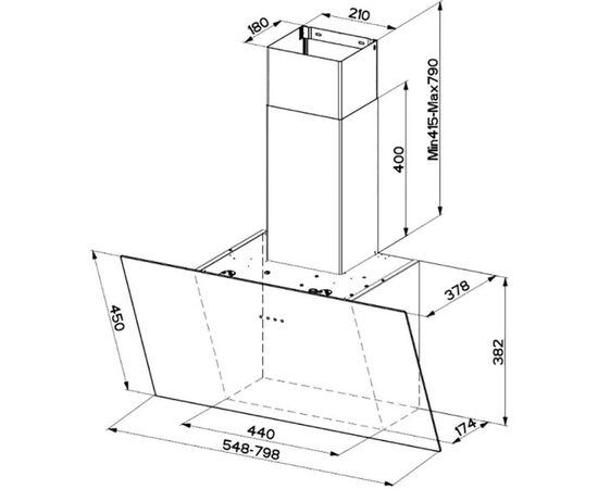 Вытяжка кухонная Faber TWEET EV8 LED BK A55 FABER (TWEETEV8LEDBKA55FABER), изображение 2