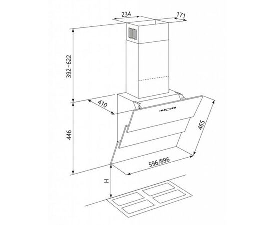 Вытяжка кухонная Eleyus Troy 1200 LED SMD 60 BL (Troy1200LEDSMD60BL), изображение 8