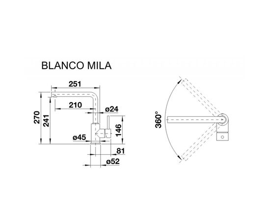 Смеситель Blanco MILA ХРОМ (519414), изображение 2 Смеситель Blanco MILA ХРОМ (519414), изображение 2