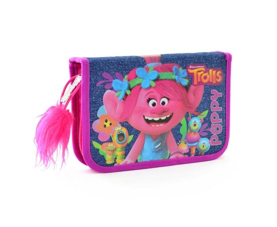 Пенал 1 вересня Trolls твердий одинарний з двома клапанами (531515)