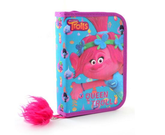 Пенал 1 вересня Trolls твердий одинарний з двома клапанами (531521)