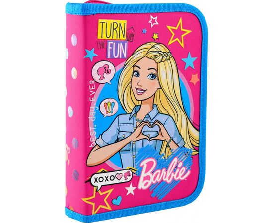 Пенал 1 вересня Barbie твердый одинарный с двумя клапанами (532196)