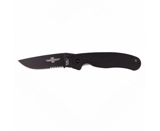 Нож Ontario RAT-1 Folder, черный, полусеррейтор (8847)