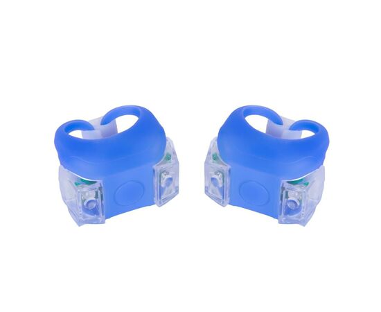 Комплект велофар Velotrade мигалка 2шт BC-RL8002 белый+красный свет LED, синий корпус (L-017)