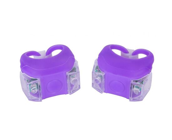 Комплект велофар Velotrade мигалка 2шт BC-RL8002 белый+красный свет LED, фиолет корпус (L-020)