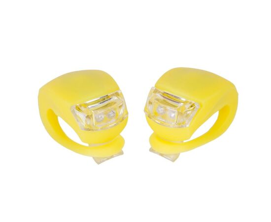 Комплект велофар Velotrade мигалка 2шт BC-RL8001 белый+красный свет LED, желтый корпус (L-009)