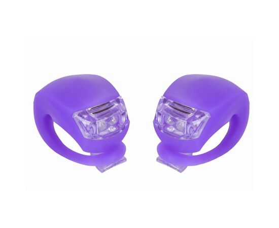 Комплект велофар Velotrade мигалка 2шт BC-RL8001 белый+красный свет LED, фиолет корпус (L-013)