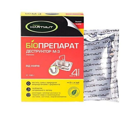 Засіб для дезодорації біотуалетів Doktor Hartmut биопрепарат-деструктор М-4 (4260349572033)
