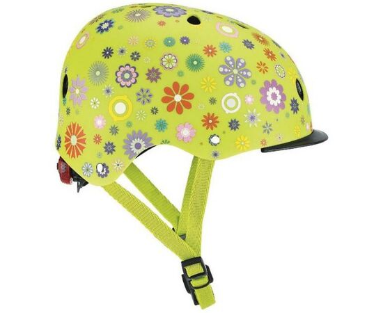 Шолом Globber з ліхтариком Квіти Зелени 48-53см (XS/S) (507-106)