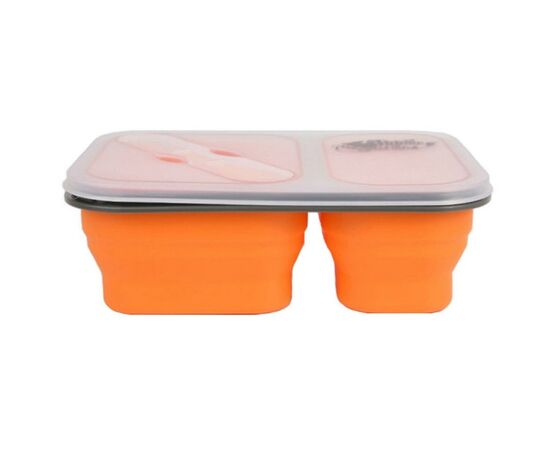 Набір туристичного посуду Tramp 2 отсека силиконовый 900ml с ловилкой orange (TRC-090-orange)