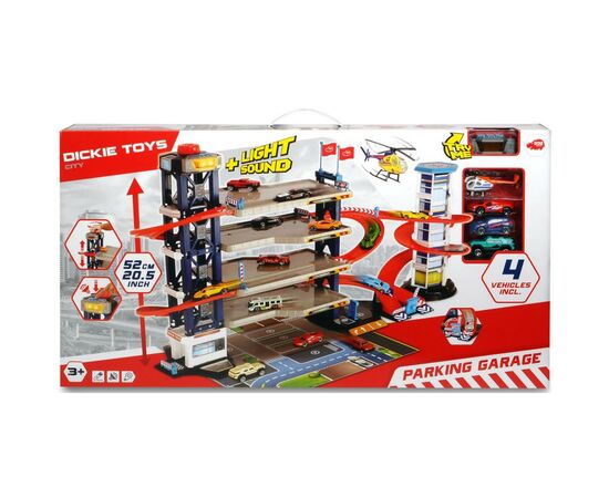 Игровой набор Dickie Toys Паркинг четырехэтажный с автомобилями и вертолетом (3749008), изображение 3 Игровой набор Dickie Toys Паркинг четырехэтажный с автомобилями и вертолетом (3749008), изображение 3