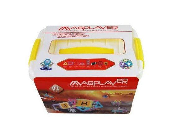 Конструктор Magplayer магнитный набор бокс 81 эл (MPT2-81), изображение 6 Конструктор Magplayer магнитный набор бокс 81 эл (MPT2-81), изображение 6