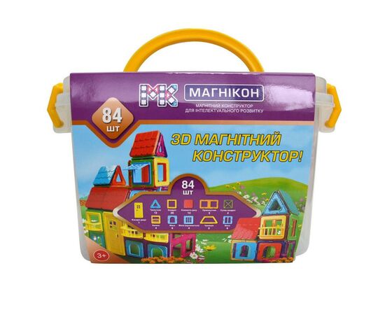 Конструктор Магнікон 84 детали Plastic box (МK-84), изображение 4 Конструктор Магнікон 84 детали Plastic box (МK-84), изображение 4
