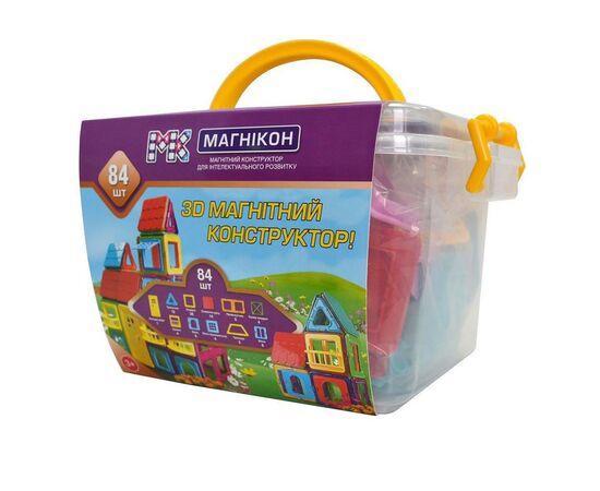 Конструктор Магнікон 84 детали Plastic box (МK-84)