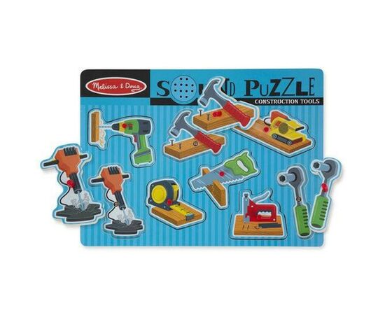 Развивающая игрушка Melissa&Doug Звуковой пазл "Строительные инструменты" (MD10733), изображение 2 Развивающая игрушка Melissa&Doug Звуковой пазл "Строительные инструменты" (MD10733), изображение 2
