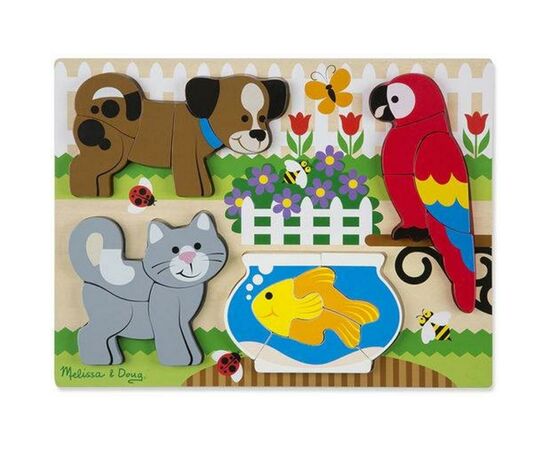 Развивающая игрушка Melissa&Doug Формовой пазл "Домашние животные" (MD11890), изображение 2 Развивающая игрушка Melissa&Doug Формовой пазл "Домашние животные" (MD11890), изображение 2