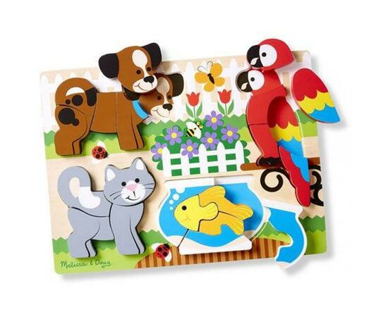 Развивающая игрушка Melissa&Doug Формовой пазл "Домашние животные" (MD11890), изображение 3 Развивающая игрушка Melissa&Doug Формовой пазл "Домашние животные" (MD11890), изображение 3