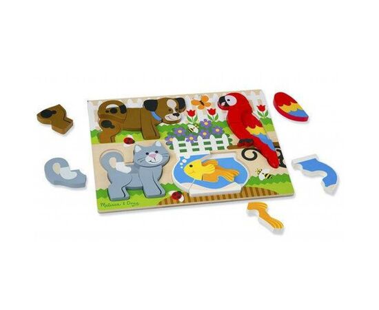 Развивающая игрушка Melissa&Doug Формовой пазл "Домашние животные" (MD11890), изображение 4 Развивающая игрушка Melissa&Doug Формовой пазл "Домашние животные" (MD11890), изображение 4