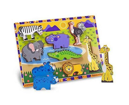 Развивающая игрушка Melissa&Doug Формовой пазл Сафари (MD13722), изображение 2 Развивающая игрушка Melissa&Doug Формовой пазл Сафари (MD13722), изображение 2