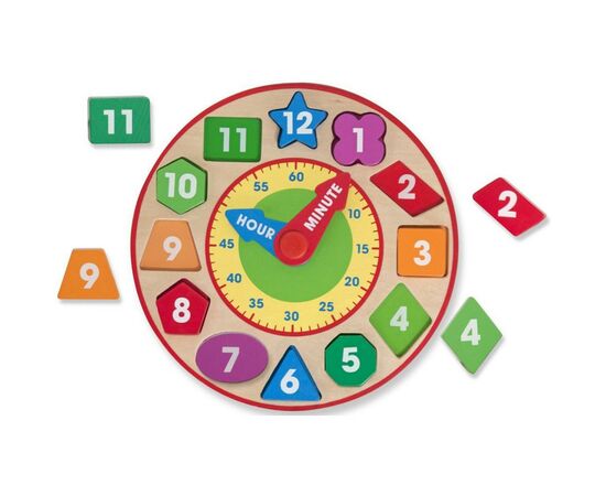 Розвиваюча іграшка Melissa&Doug Годинник-сортер (MD18593), зображення 3 Розвиваюча іграшка Melissa&Doug Годинник-сортер (MD18593), зображення 3