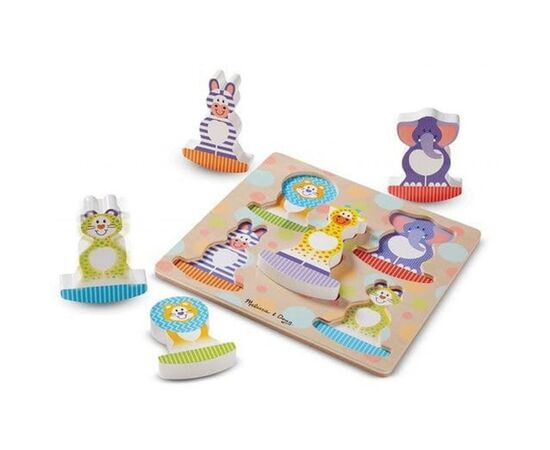 Развивающая игрушка Melissa&Doug Формовой пазл-качалка Сафари (MD1886), изображение 2 Развивающая игрушка Melissa&Doug Формовой пазл-качалка Сафари (MD1886), изображение 2