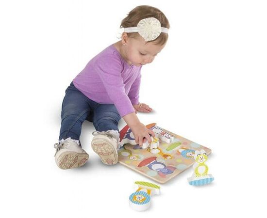 Развивающая игрушка Melissa&Doug Формовой пазл-качалка Сафари (MD1886), изображение 3 Развивающая игрушка Melissa&Doug Формовой пазл-качалка Сафари (MD1886), изображение 3