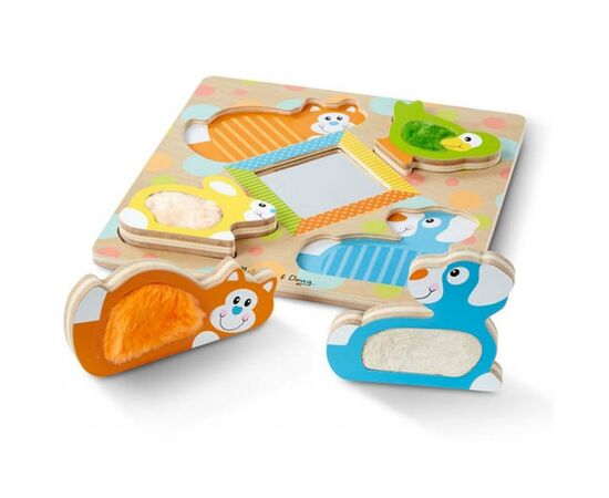 Развивающая игрушка Melissa&Doug Зеркальный формовой пазл с пушистыми домашними животными (MD1898), изображение 3 Развивающая игрушка Melissa&Doug Зеркальный формовой пазл с пушистыми домашними животными (MD1898), изображение 3