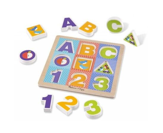 Развивающая игрушка Melissa&Doug Формовой пазл Буквы/Цифры (MD1899), изображение 3 Развивающая игрушка Melissa&Doug Формовой пазл Буквы/Цифры (MD1899), изображение 3