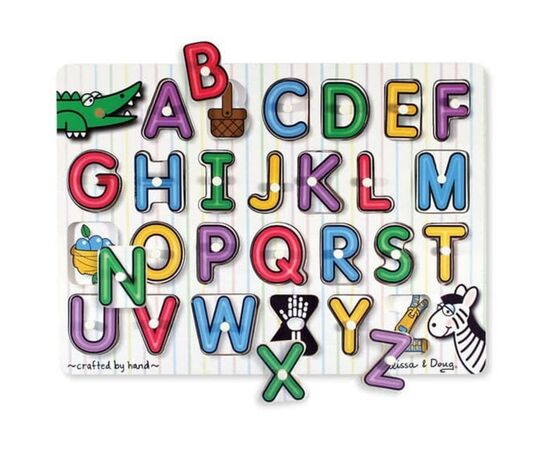 Развивающая игрушка Melissa&Doug Деревянная рамка-вкладыш Английский алфавит (MD23272), изображение 2 Развивающая игрушка Melissa&Doug Деревянная рамка-вкладыш Английский алфавит (MD23272), изображение 2